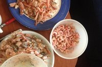 Reker til frokost og rekewok litt senere på dagen.