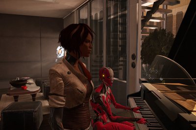En robot som spiller piano. Kanskje fint.