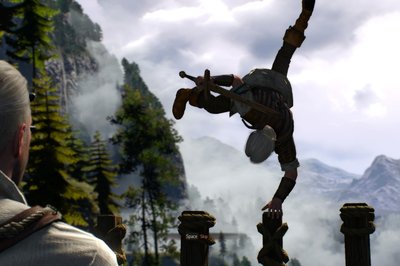 Ciri som barn, øver ved slottet i Kaer Morhen