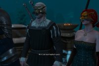 Triss og Geralt på maskeball