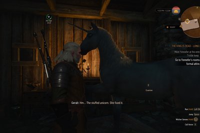 En enhjørning på rommet til Yennefer på Skellige-øya. Hmm..