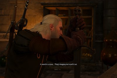 Geralt har vittig humor