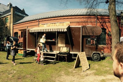 Vegetarfestivalen: Her hadde de vegetarpizza.