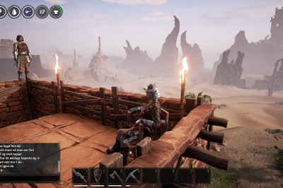 Besøk fra naboen - etter et større raid av basen vår. Stolen stod igjen på taket :D