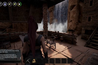 Lagde en bar på utsiden, ved fossen