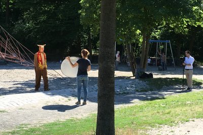 Innspilling av en slags reklamefilm?