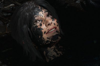 I bildemodus kan man endre uttrykk. Lara ble så glad da hun så den store brølekatten.