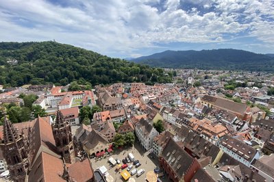 Freiburg fra toppen av kirkespiret