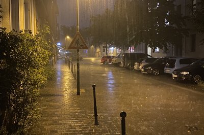 Mye regn og torden lørdag kveld