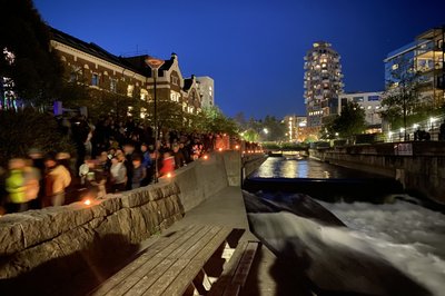 Elvevandring langs Akerselva i Oslo. Vi startete fra Nydalen og gikk sørover